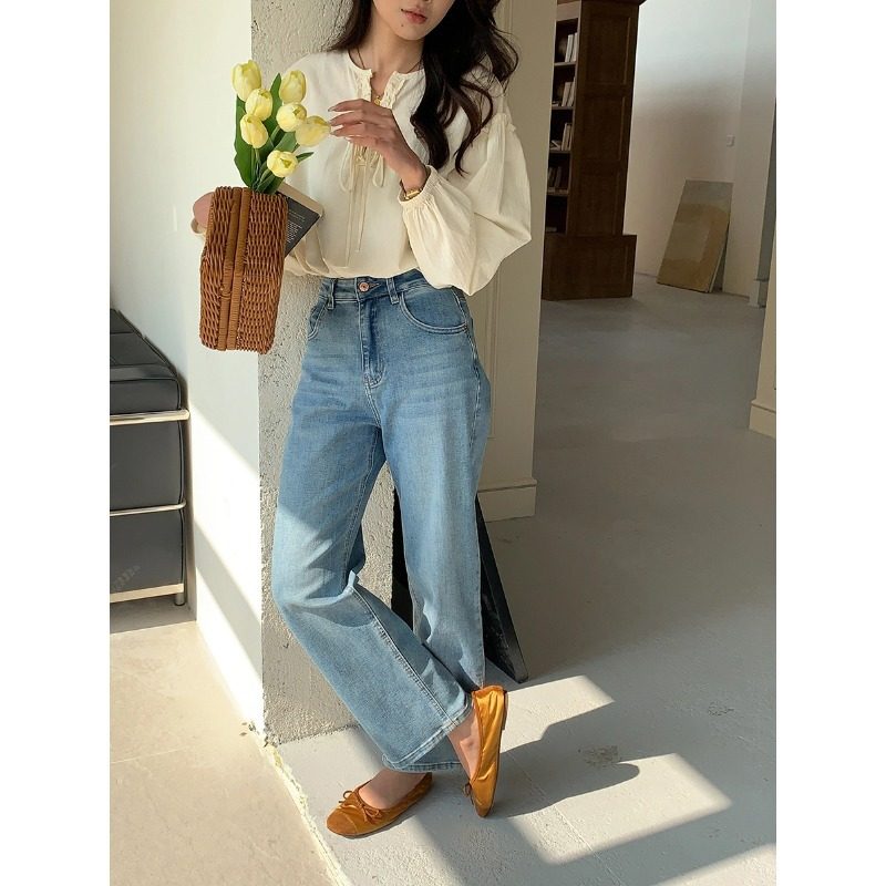 3th Morning 早春新款 法式木耳边绑带灯笼袖棉麻上衣衬衫,女装/女士精品,衬衫,淘宝优惠券,粉丝福利购,淘宝优惠卷