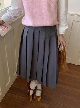 3th Morning 知识分子 免烫半身裙A字百褶裙早秋新款