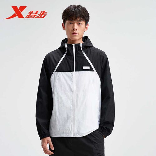 特步轻薄连帽防晒外套男夏新款