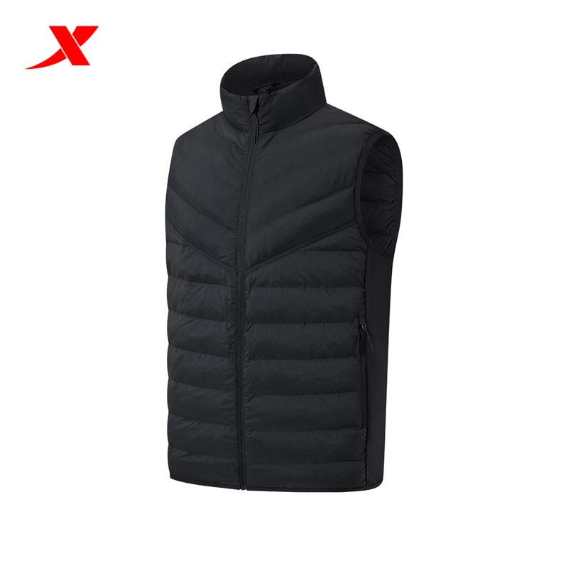 特步男士棉马甲2025年冬季新款