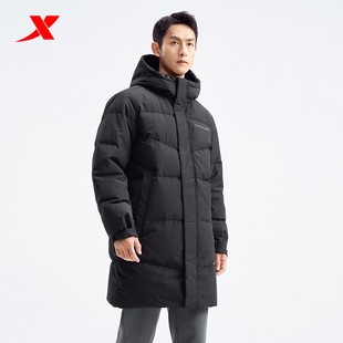 休闲羽绒服976429640189 经典 特步清仓捡漏羽绒服男冬季 连帽中长款