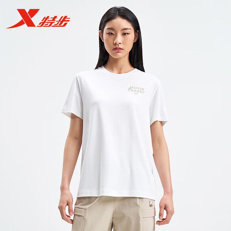 特步运动短袖女正品夏季新款训练女装透气健身短袖975228010080