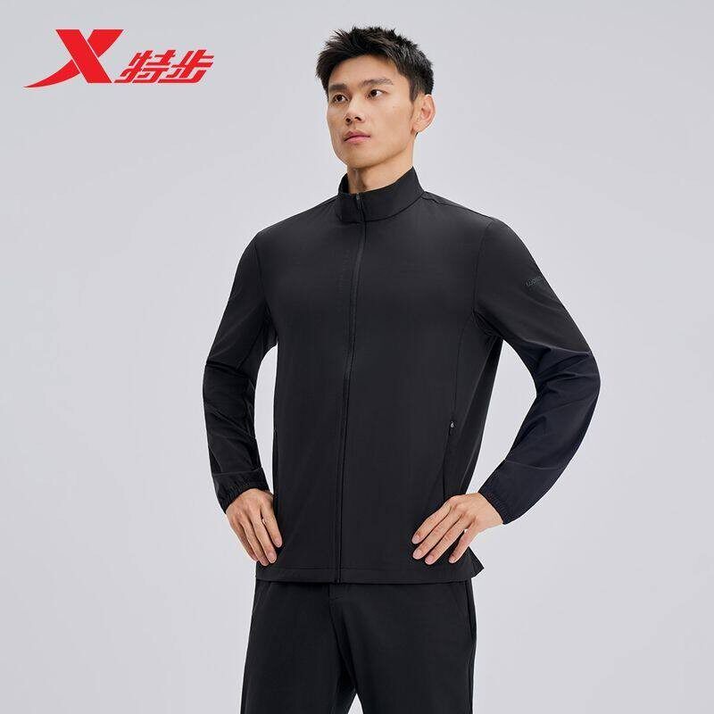 特步综合训练男子单风衣2026夏季新款休闲梭织薄外套974229140232