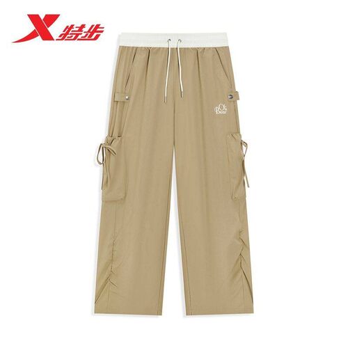 特步联名女阔腿运动长裤夏新