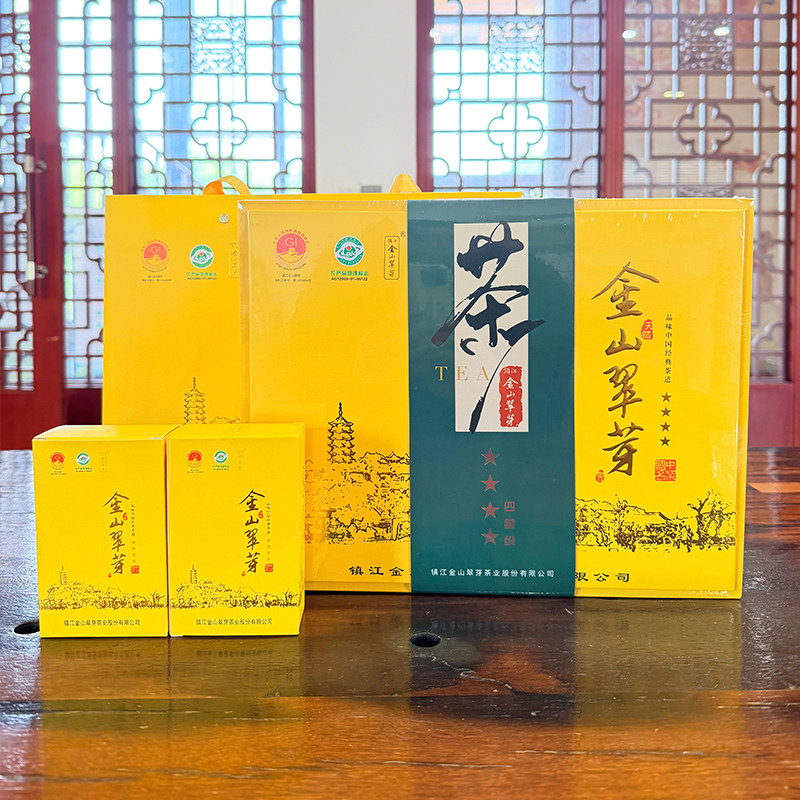 四星金山翠芽镇江2026年春季新茶春茶茶叶送人礼盒225g