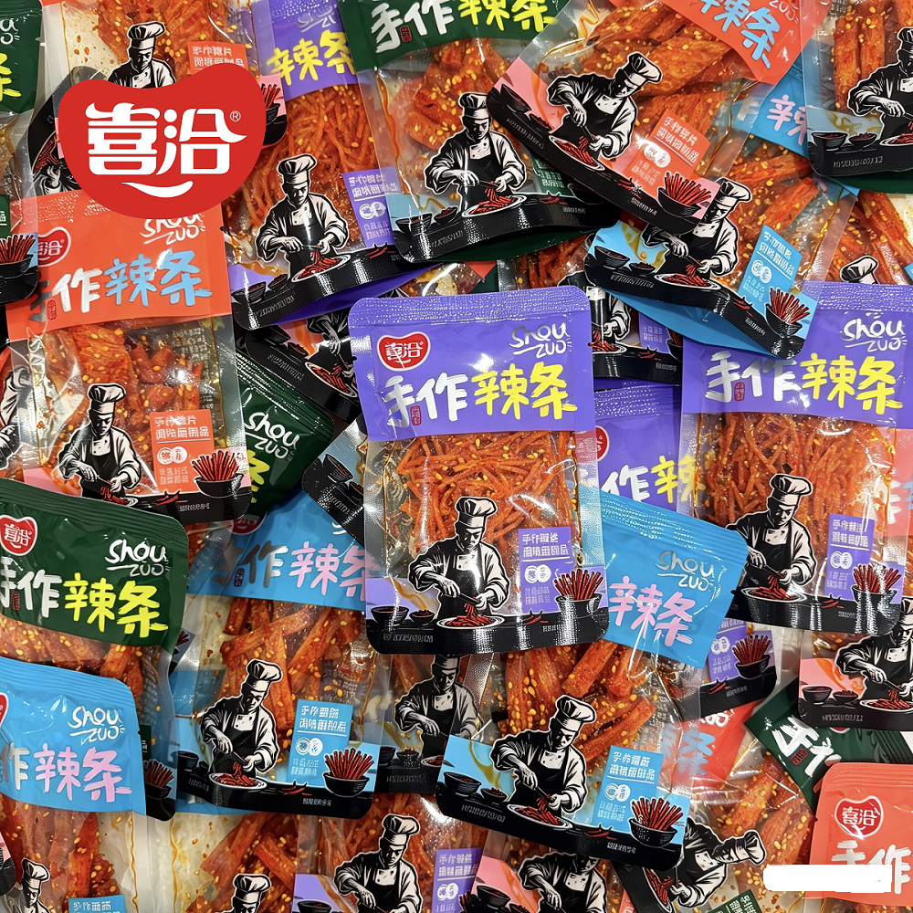 喜洽手作芝麻辣条辣丝面筋小包装童年怀旧解馋休闲办公零食