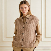 大朗毛衣工厂定制圆领绞花针织马甲复古学院风秋冬叠穿显瘦开衫