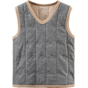 儿童保暖背心内穿马甲男童秋冬中大童坎肩宝宝加绒棉背心校服内胆