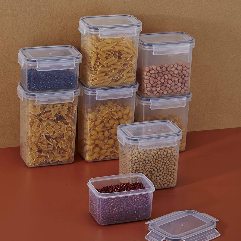 【800ml】密封罐塑料带盖储物收纳猫粮罐厨房糖水零食冰箱收纳盒