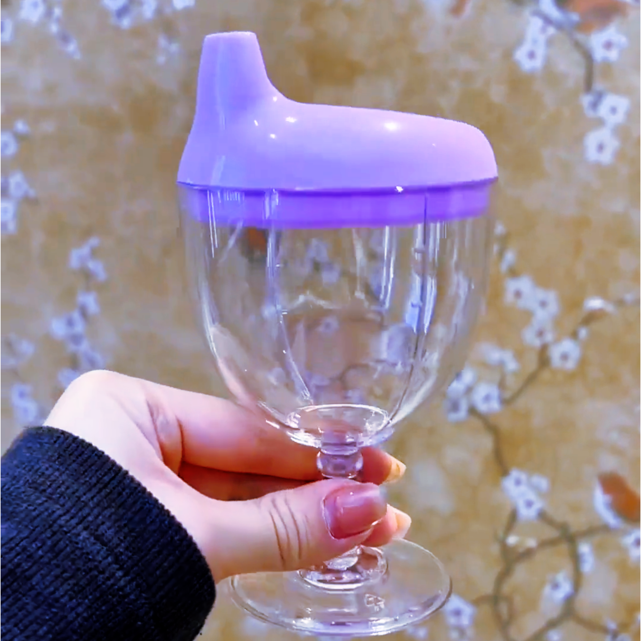 宝宝水杯高脚杯创意鸭嘴杯儿童牛奶杯子带刻度搞怪防摔学生水杯