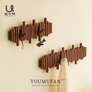 实木钢琴键挂衣架墙上壁挂入户挂衣钩进门玄关衣帽衣服挂钩免打孔