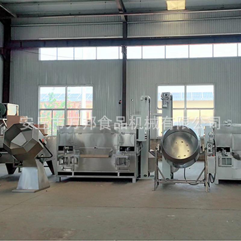 厂家供应裹衣花生烘烤机 全自动不锈钢鱼皮花生生产线烘烤摇摆炉