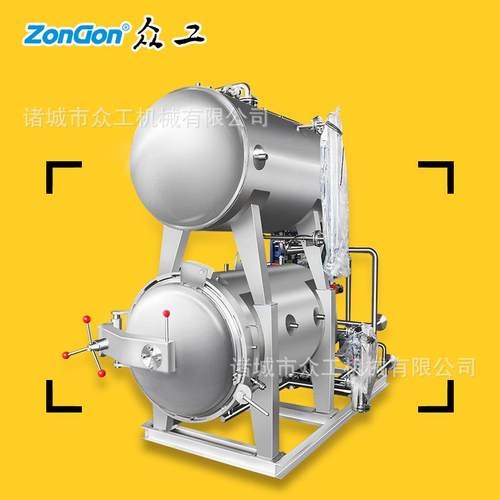 大型全自动熟食灭菌 高温高压双层双罐 水浴式电气两用杀菌锅