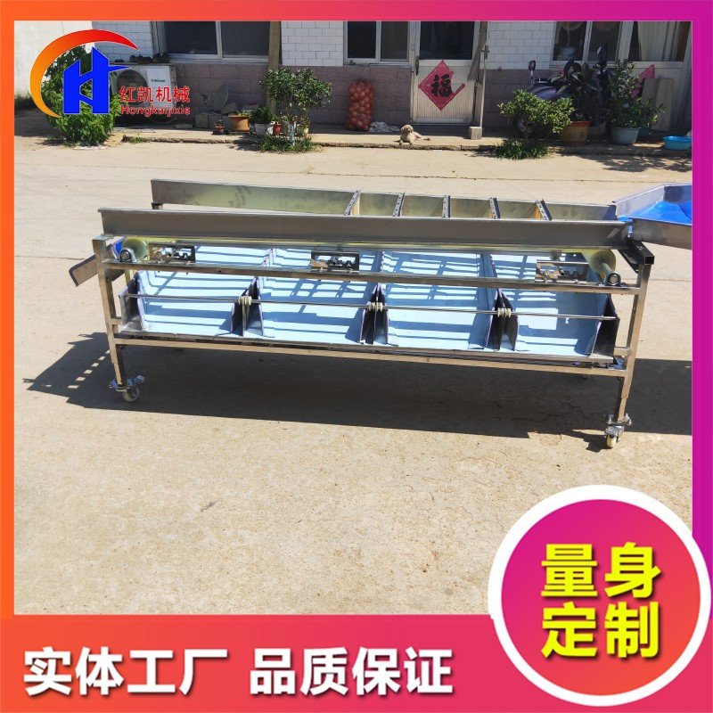 厂家供应轨道式可调沙糖桔分选机 柑橘分级选果机 不伤果分级机