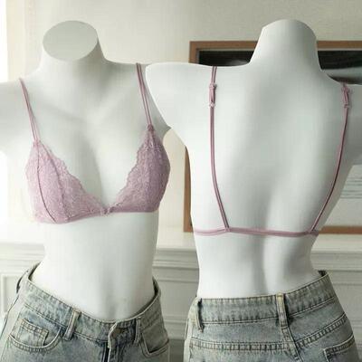 纯欲法式前扣蕾丝三角杯内衣女