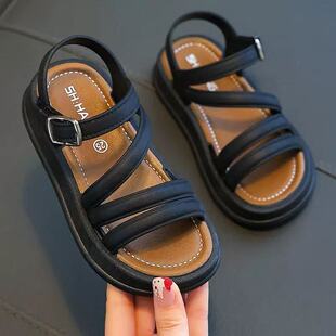 女童夏天凉鞋2025夏季新款时尚洋气高颜值塑料软底防滑儿童沙滩鞋