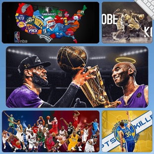 NBA鼠标垫超大号科比詹姆斯库里欧文乔丹艾弗森麦迪韦德锁边桌垫