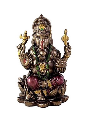 印度国际直邮Ganesh小象头神雕像3.6英寸 迷你摆件 吉祥财富