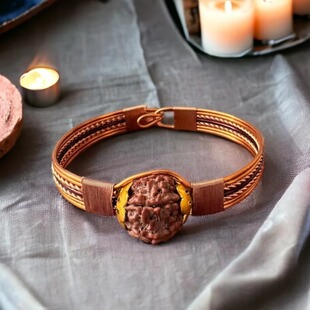 印度十一面子手工铜Rudraksha金刚菩提手链手镯