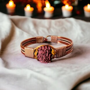 印度Shiva湿婆十面子手工铜Rudraksha金刚菩提手链手镯