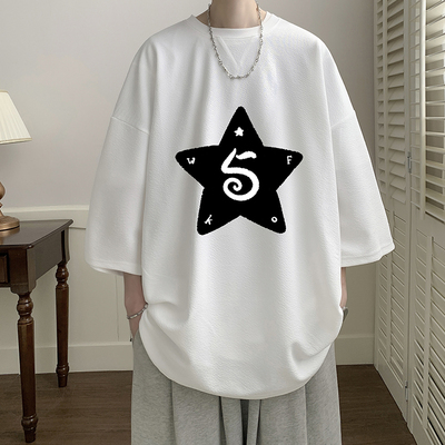 冰丝七分袖t恤男大码五分袖男短袖男中袖 Q11368-P30