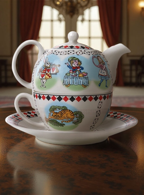 FortnumMason爱丽丝梦游仙境150周年纪念款子母壶茶具茶壶