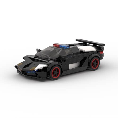国产小颗粒speed系列8格Aventador警车创意模型儿童益智DIY玩具车