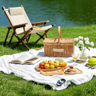 888藤编大容量野餐收纳篮