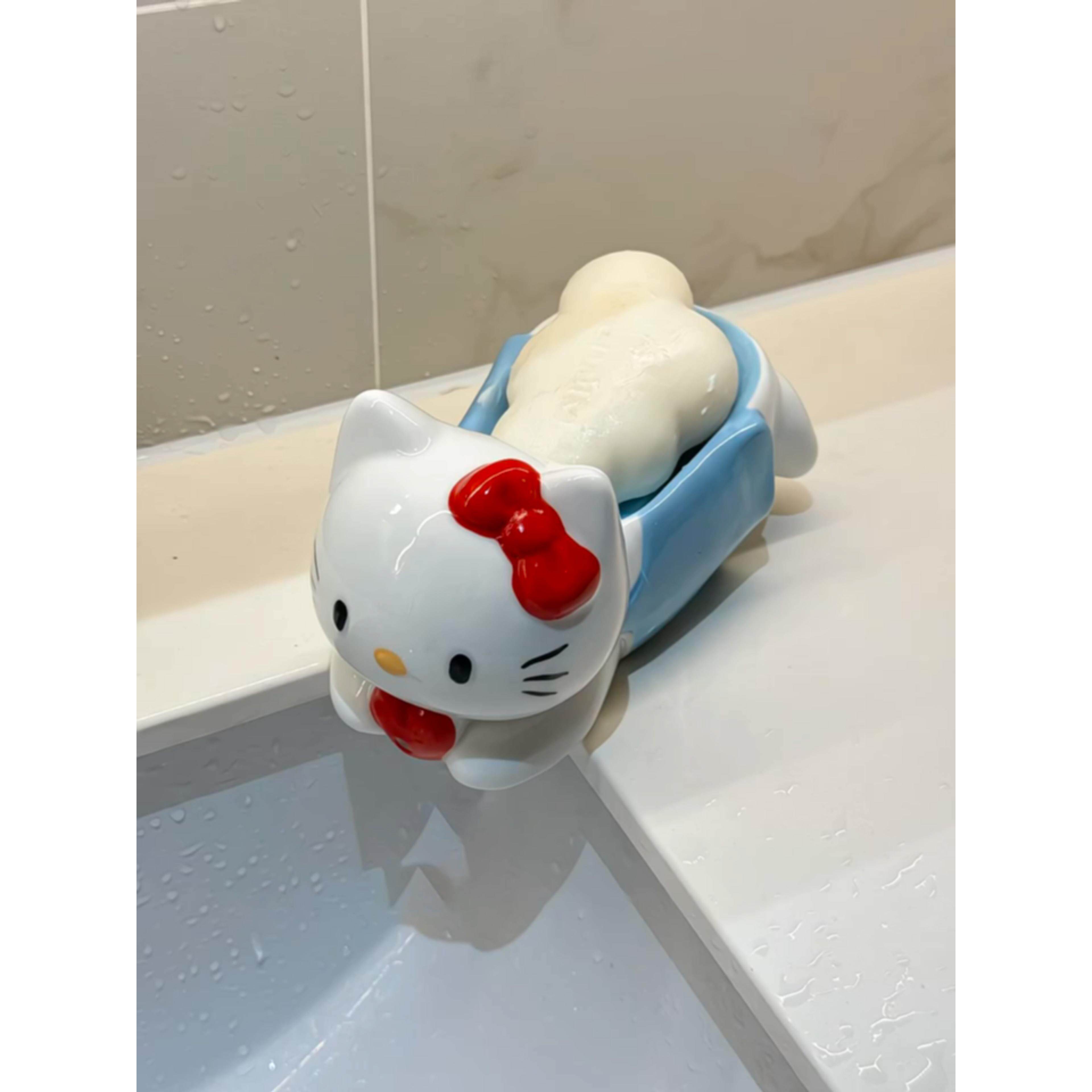 哈喽kitty香皂盒肥皂盒陶瓷沥水盒置物架家用卫生间收纳可爱创意.