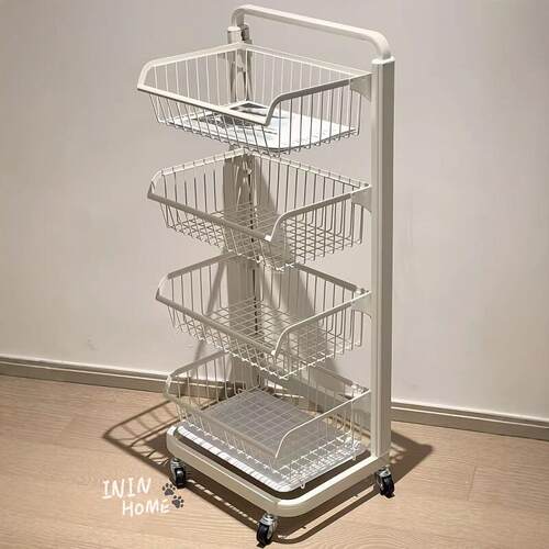 厨房太空铝免打孔多层推车置物架