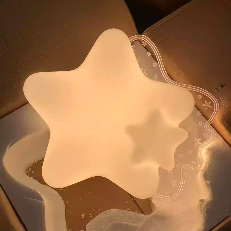 可爱星星吸顶灯led灯芯温馨客厅卧室灯儿童奶油风亚克力中山灯具.图片