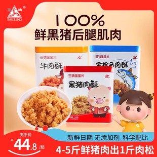 早餐配粥鲜美健康即食食品 三鸿肉松100g黑猪猪肉酥宝宝食品小包装