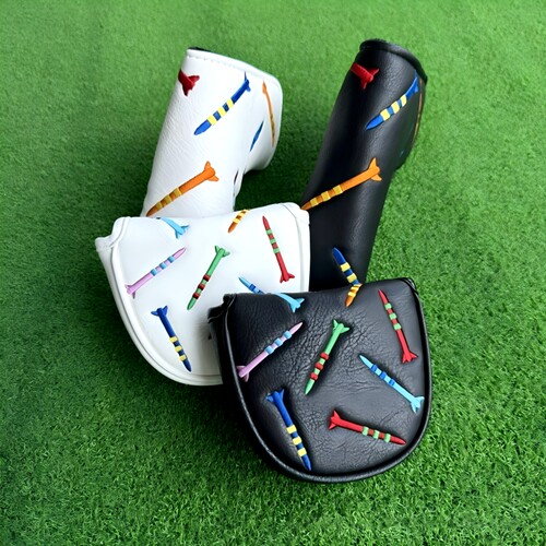 高尔夫推杆套 磁铁闭合半圆方形 直角帽套 绣花Golf Putter Cover