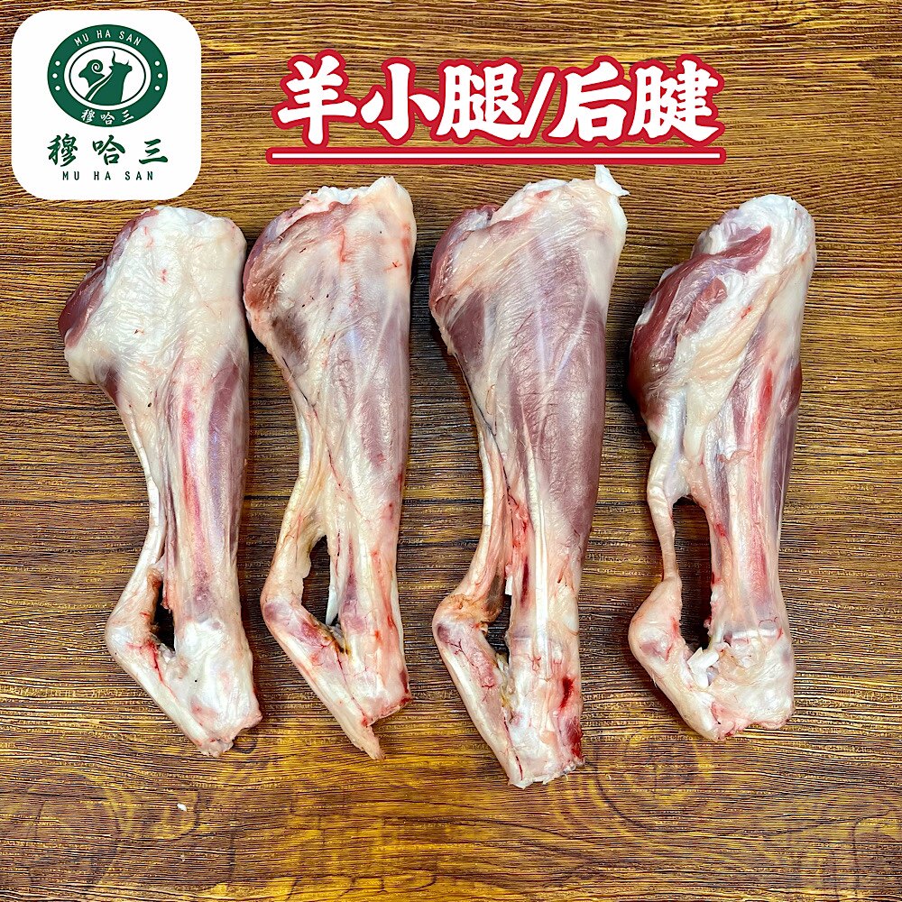 穆哈三西北清真新鲜羔羊肉羊腱子羊小腿满肉带骨羊腿整个烧烤食材