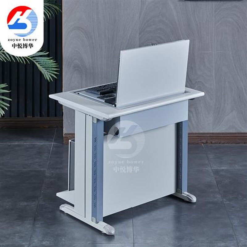 新品学校教室f学生课桌I翻转电脑桌显示器隐藏翻转微机室台式桌