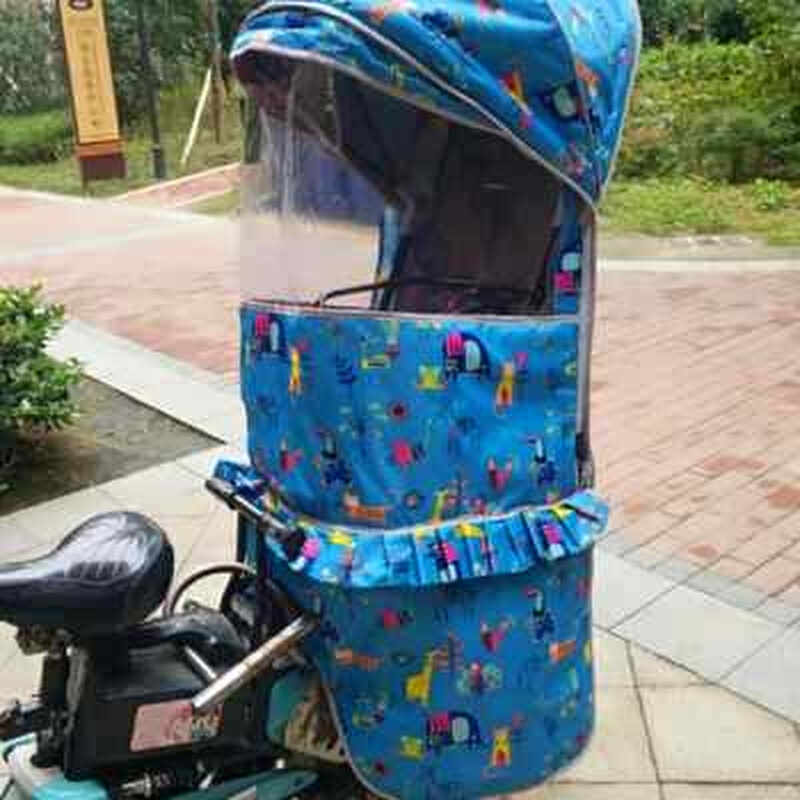 电动脚踏车滑板车儿童座椅棚防雨棚保暖棚挡风蓬大小孩後座椅雨罩