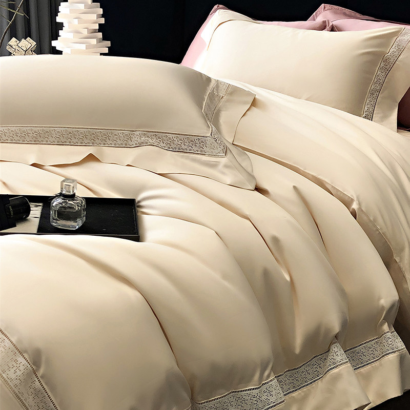 奢华160支美国匹马棉贡缎全棉四件套高端镂空简约纯棉高级感床单