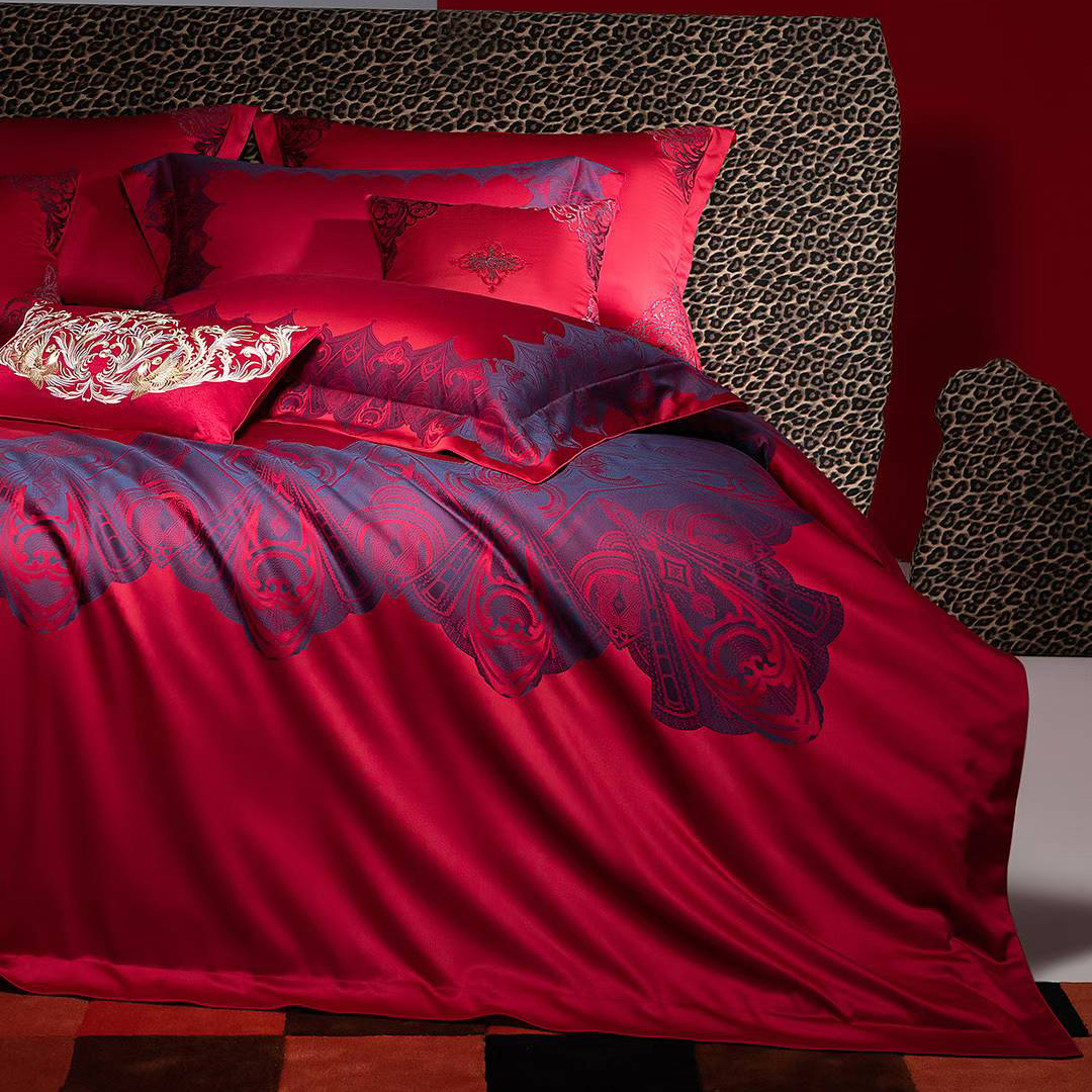 KASS LETON卡诗兰顿奢华厚织180支美国匹马棉提花贡缎全棉八件套