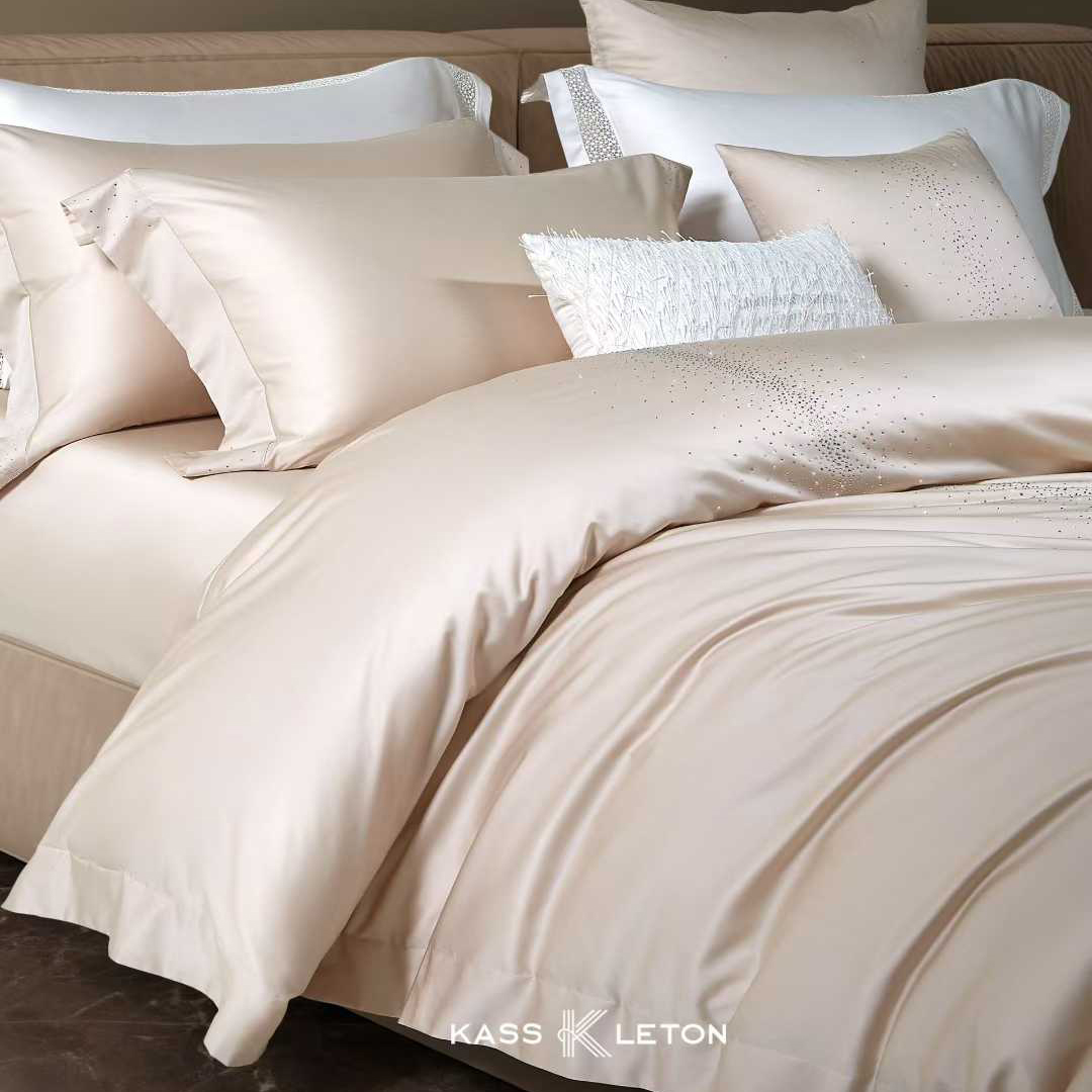 KASS LETON卡诗兰顿奢华镶钻160支匹马棉全棉贡缎四件套纯棉轻奢