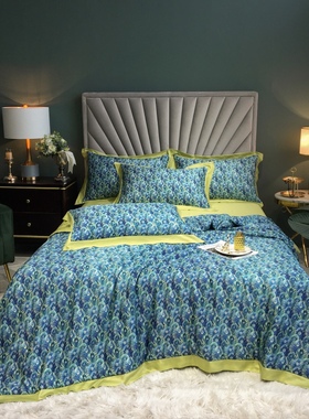 100S天丝莱赛尔夏被四件套可水洗机洗裸睡空调被丝滑柔软2m薄被子