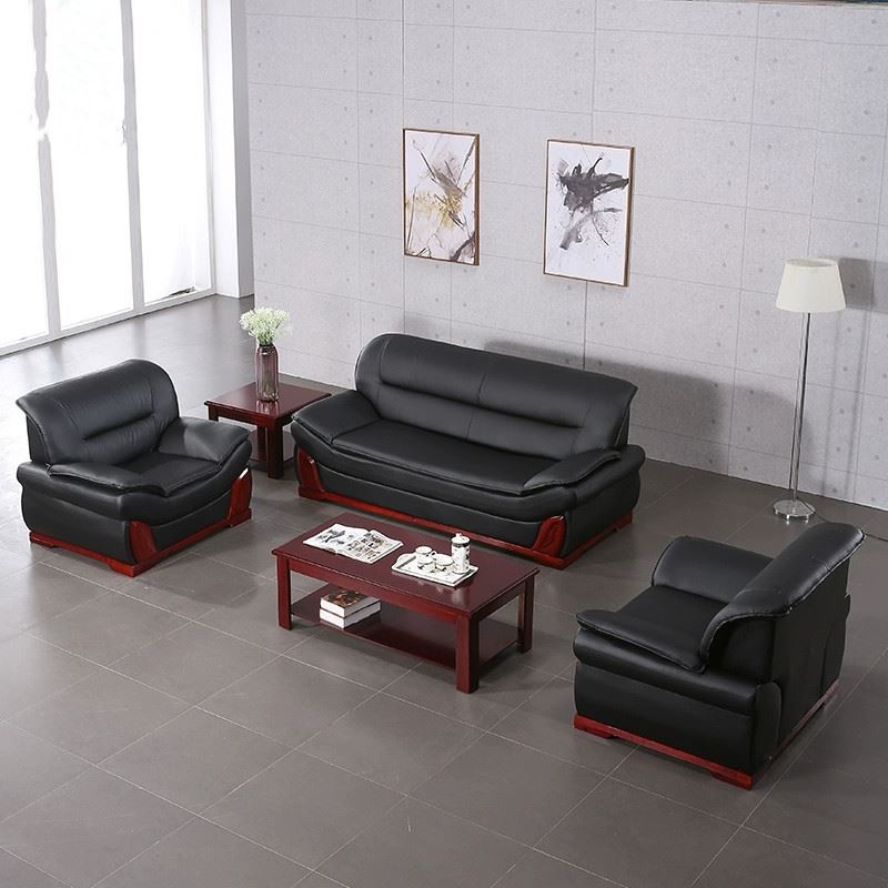 办公沙发简约现代三人位单人位茶几组合商务洽谈接待室会客沙发