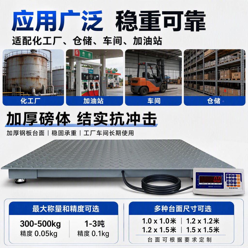 精度电子地磅0.05g0.1kkgk碳钢5672地00g1-3吨称液体化工纺织磅称
