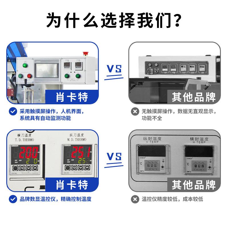 切全自动热收缩膜包装机L型垂机直上下封机伺封切高速服封175切机
