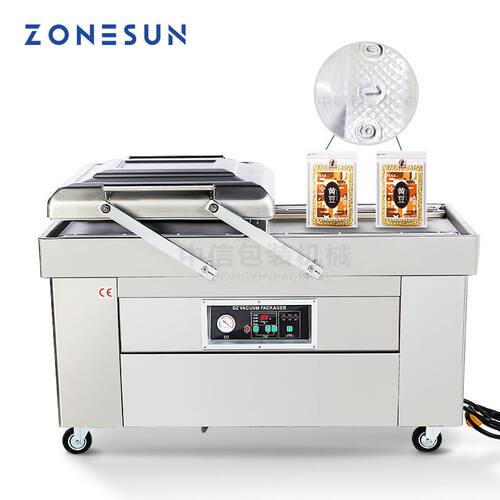 ZONESUN全自动双室真空包装机 真空封口机包装机食品袋封口包装机