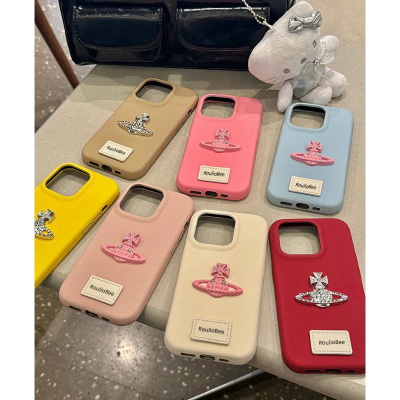 韩系ins简约小众立体土星适用苹果15promax手机壳iPhone14女新款13皮质12高级感16Pro防摔保护套14pro个性16