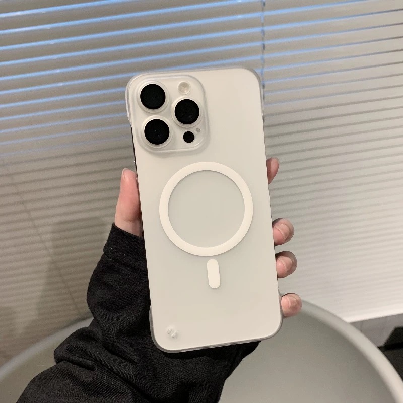 磁吸15pro手机壳iphone14promax新款16ProMax超薄肤感13pro无边框的磨砂硬保护套11男女半包12裸机手感壳适用