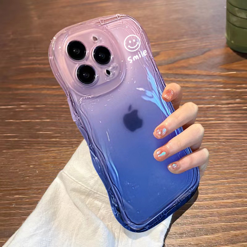 紫色渐变波浪硅胶vivo手机壳