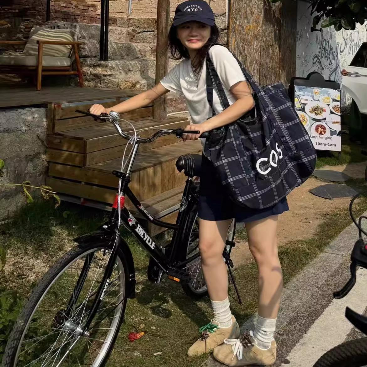 COS帆布托特包2025夏季新品时尚大容量通勤手提单肩购物袋包包女