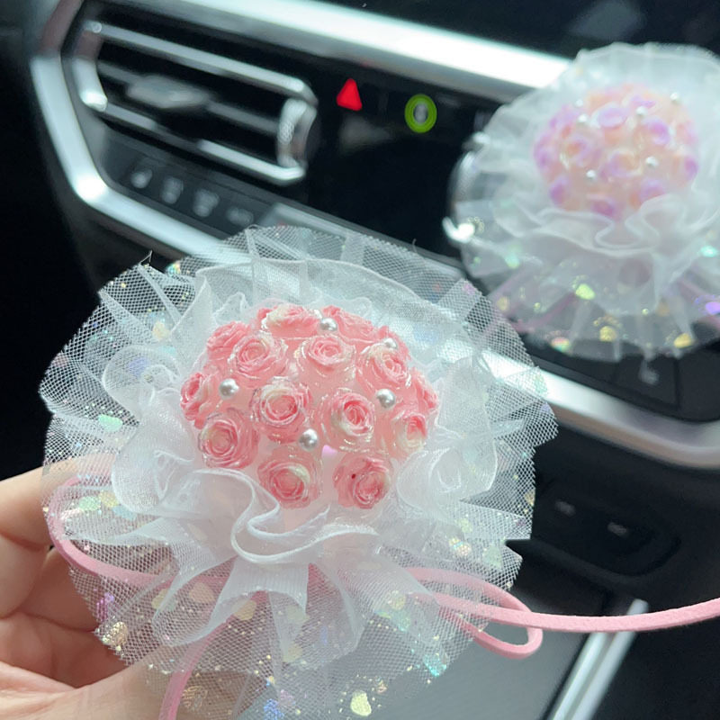 韩式迷你玫瑰花束车载出风口