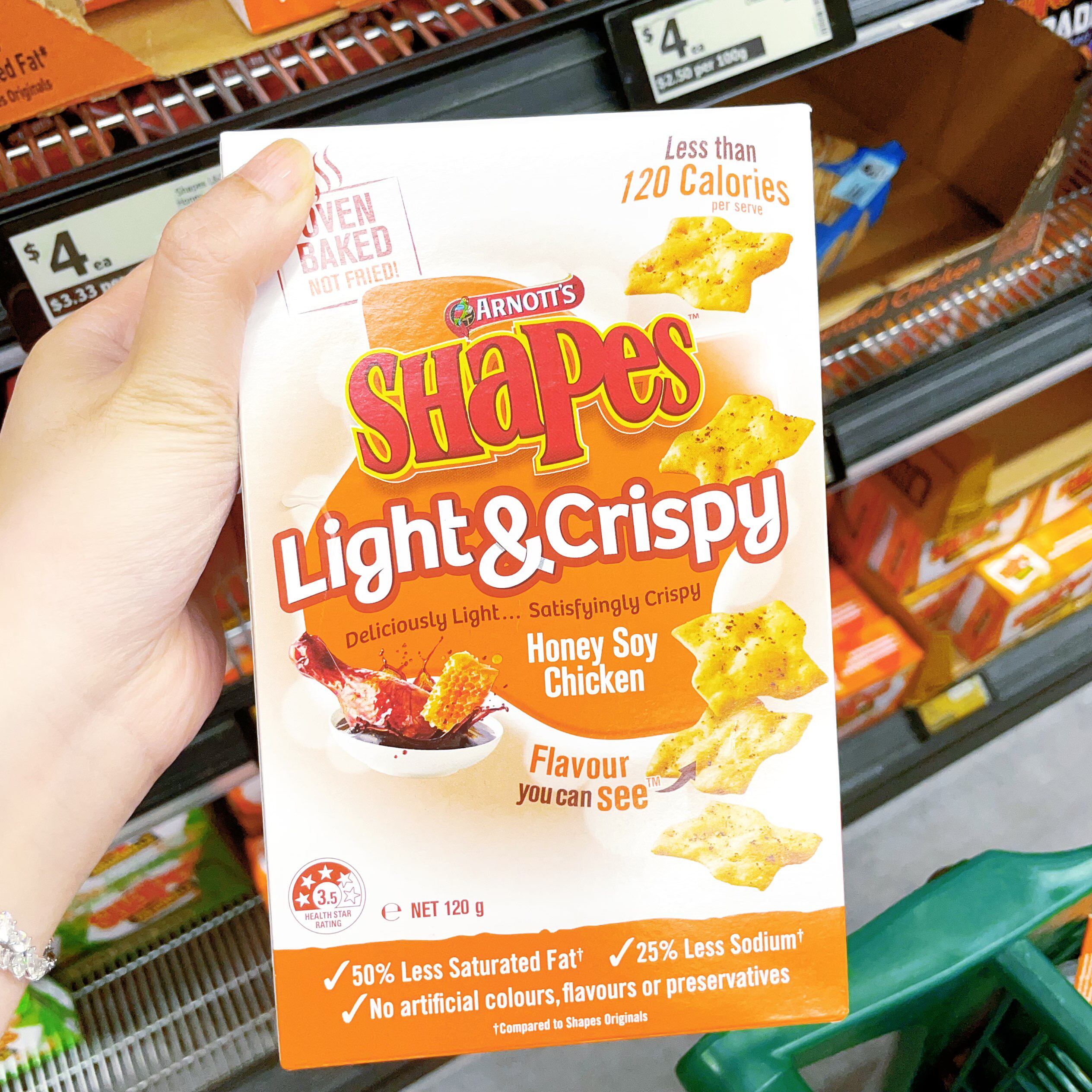 澳洲代购直邮 Arnotts Shapes 空气烘焙非油炸香脆健康饼干 120g图片
